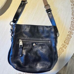 Vintage b. makowsky Black Leather Crossbody Bag